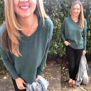 Front Seam Hooded Sweater Hoodie by Dreamers